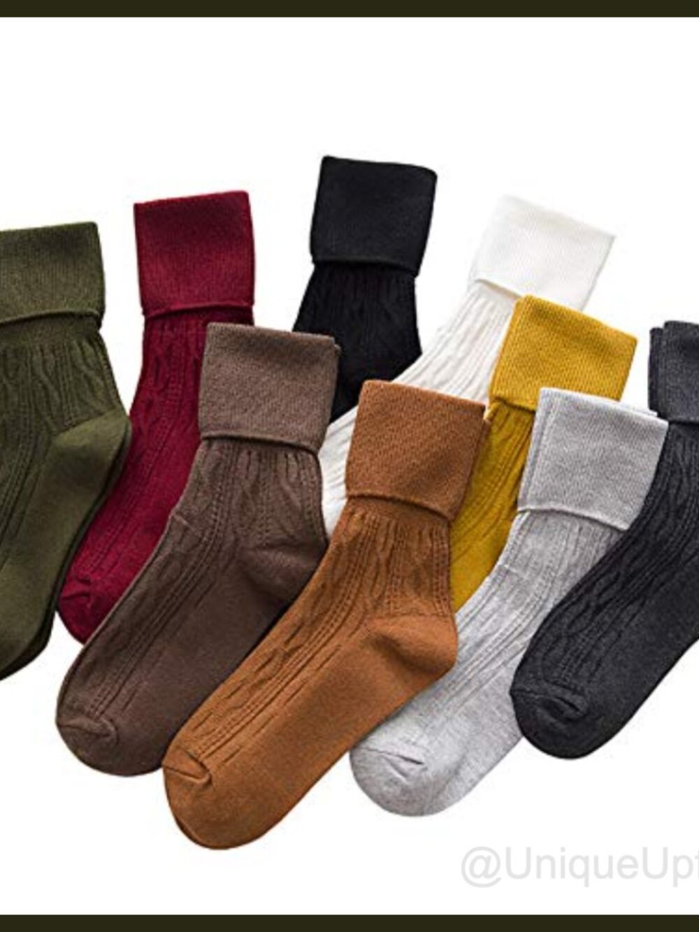 10 Pairs Womens Cotton Crew Socks Calf Length Boot Socks Combed Cotton
